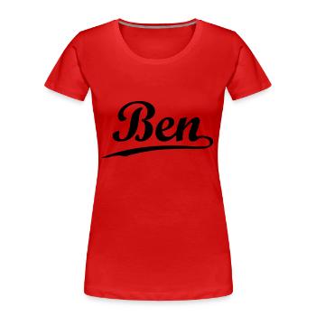 ben - Frauen Premium Bio T-Shirt - Rot - Vorne - Mia (176cm)