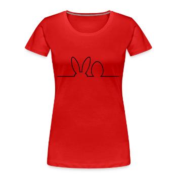 Ostern Silhouette - Frauen Premium Bio T-Shirt - Rot - Vorne - Mia (176cm)