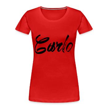 Carlo - Frauen Premium Bio T-Shirt - Rot - Vorne - Mia (176cm)