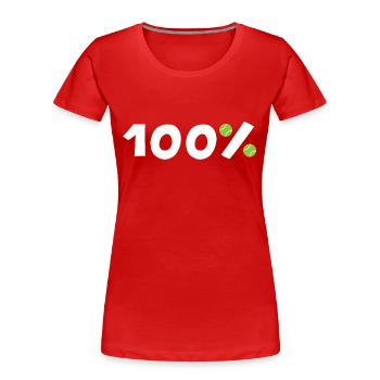 tennis matchball tennis balle de tennis court de tennis - T-shirt bio Premium Femme - rouge - Devant - Mia (176cm)