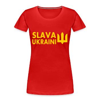 Slava ukraini - Frauen Premium Bio T-Shirt - Rot - Vorne - Mia (176cm)
