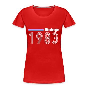 Millésime 1983 - T-shirt bio Premium Femme - rouge - Devant - Mia (176cm)