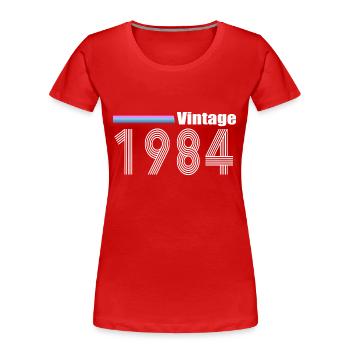 1984 - Women's Premium Organic T-Shirt - red - Front - Mia (176cm)