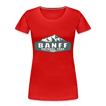 Banff-Nationalpark - Frauen Premium Bio T-Shirt - Rot - Vorne - Mia (176cm)