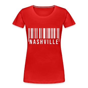 Nashville Barcode - Frauen Premium Bio T-Shirt - Rot - Vorne - Mia (176cm)