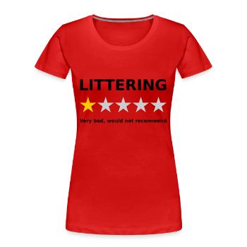 Gegen Anti Umweltverschmutzung 1 Stern Bewertung - Frauen Premium Bio T-Shirt - Rot - Vorne - Mia (176cm)