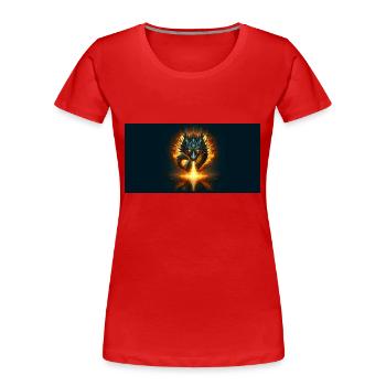 Drachenflamme - Frauen Premium Bio T-Shirt - Rot - Vorne - Mia (176cm)