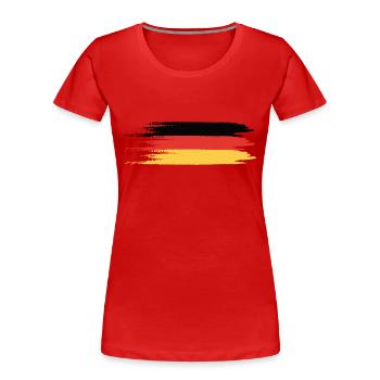 Drapeau de l’Allemagne - T-shirt bio Premium Femme - rouge - Devant - Mia (176cm)