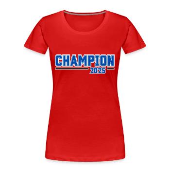 Champion 2025 - Frauen Premium Bio T-Shirt - Rot - Vorne - Mia (176cm)