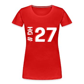 DH27 - Frauen Premium Bio T-Shirt - Rot - Vorne - Mia (176cm)