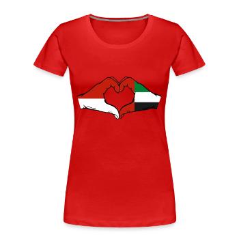 Monaco Drapeau des Émirats Arabes Unis - T-shirt bio Premium Femme - rouge - Devant - Mia (176cm)