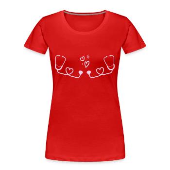 Arzt, Arzt, Krankenschwester - Frauen Premium Bio T-Shirt - Rot - Vorne - Mia (176cm)