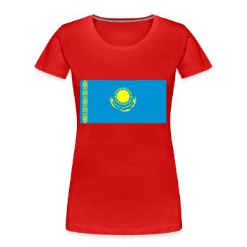 kazakstan flag - Frauen Premium Bio T-Shirt - Rot - Vorne - Mia (176cm)