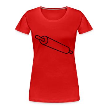 rolling_pin - Frauen Premium Bio T-Shirt - Rot - Vorne - Mia (176cm)