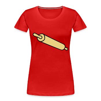 rolling_pin - Frauen Premium Bio T-Shirt - Rot - Vorne - Mia (176cm)