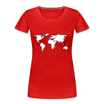 monde - T-shirt bio Premium Femme - rouge - Devant - Mia (176cm)