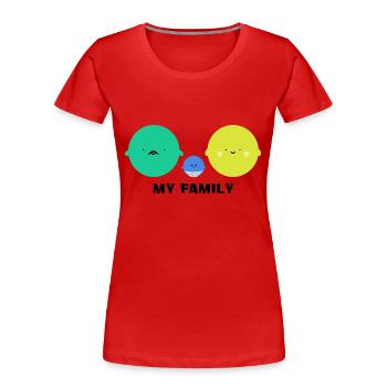 Meine kleine Familie - Frauen Premium Bio T-Shirt - Rot - Vorne - Mia (176cm)