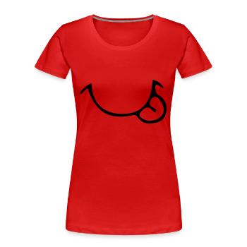 Yummy Mouth - Frauen Premium Bio T-Shirt - Rot - Vorne - Mia (176cm)