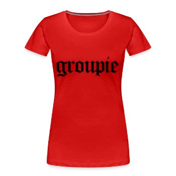 Groupie - T-shirt bio Premium Femme - rouge - Devant - Mia (176cm)