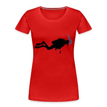 Taucher Luftblasen - Frauen Premium Bio T-Shirt - Rot - Vorne - Mia (176cm)