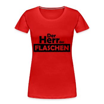 Der Herr der flaschen - Frauen Premium Bio T-Shirt - Rot - Vorne - Mia (176cm)