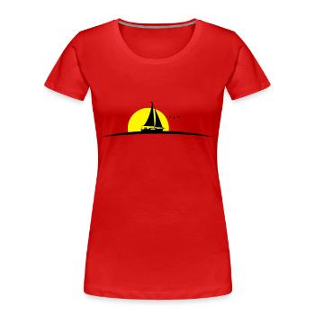 Segelboot - Frauen Premium Bio T-Shirt - Rot - Vorne - Mia (176cm)