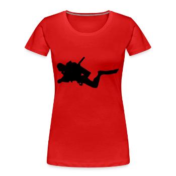 Taucher Tauchen - Frauen Premium Bio T-Shirt - Rot - Vorne - Mia (176cm)
