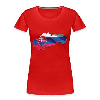 Slowakei Flagge in der Slowakei Landkarte - Frauen Premium Bio T-Shirt - Rot - Vorne - Mia (176cm)