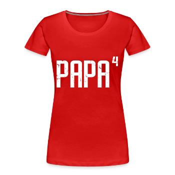 Papa de quatre cadeaux amusants pour tous les pères avec 4 enfants - T-shirt bio Premium Femme - rouge - Devant - Mia (176cm)