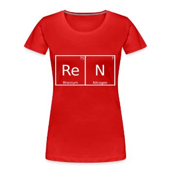Ren Nom Prénom Chimie Éléments du tableau périodique - T-shirt bio Premium Femme - rouge - Devant - Mia (176cm)