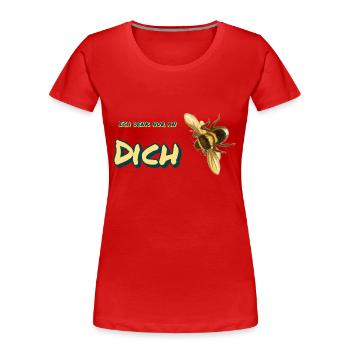 ich denk nur an dich - Frauen Premium Bio T-Shirt - Rot - Vorne - Mia (176cm)