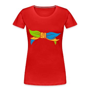 Bunte weibliche Kopfbedeckung Kopftuch - Frauen Premium Bio T-Shirt - Rot - Vorne - Mia (176cm)