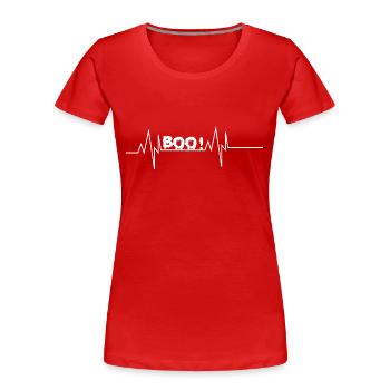 Boo Heartbeat - Women's Premium Organic T-Shirt - red - Front - Mia (176cm)