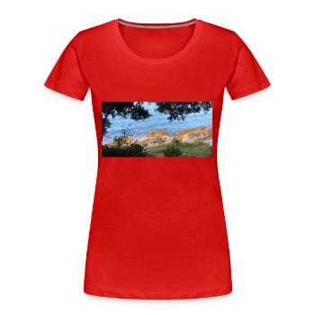 Istrien - Frauen Premium Bio T-Shirt - Rot - Vorne - Mia (176cm)