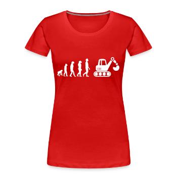 Evolution mechanischer Bagger - Frauen Premium Bio T-Shirt - Rot - Vorne - Mia (176cm)