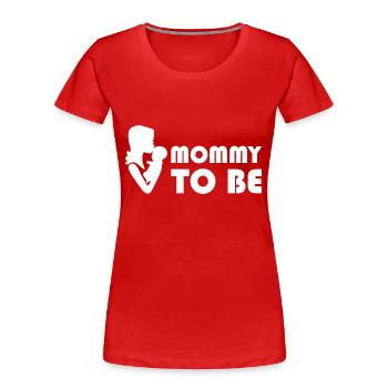 Grossesse Baby shower Babyshower Boy Girl - T-shirt bio Premium Femme - rouge - Devant - Mia (176cm)