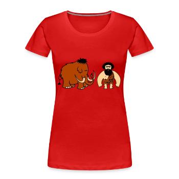 Homme des cavernes mammouth - T-shirt bio Premium Femme - rouge - Devant - Mia (176cm)