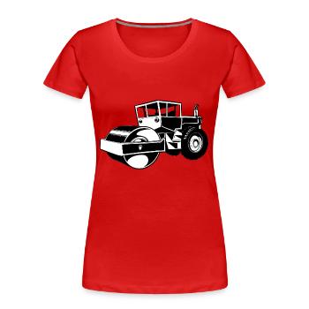 Rouleau compresseur - T-shirt bio Premium Femme - rouge - Devant - Mia (176cm)