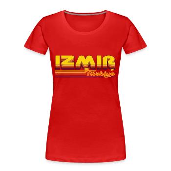 Izmir, summery design of the Turkish city - Women's Premium Organic T-Shirt - red - Front - Mia (176cm)