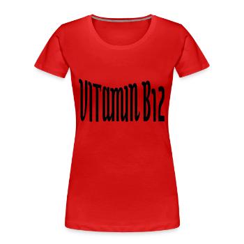 Vitamin B12 - Women's Premium Organic T-Shirt - red - Front - Mia (176cm)