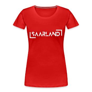 Sarre - T-shirt bio Premium Femme - rouge - Devant - Mia (176cm)