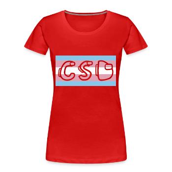 Trans Pride Flag CSD - Women's Premium Organic T-Shirt - red - Front - Mia (176cm)