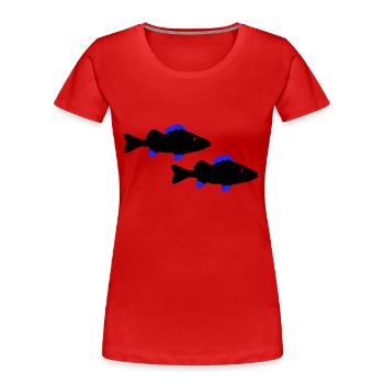 barsch fische - Frauen Premium Bio T-Shirt - Rot - Vorne - Mia (176cm)