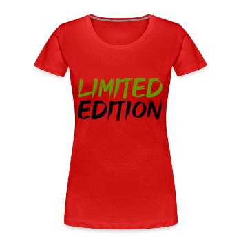 Édition limitée - T-shirt bio Premium Femme - rouge - Devant - Mia (176cm)