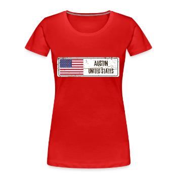 Austin Drapeau des États-Unis - T-shirt bio Premium Femme - rouge - Devant - Mia (176cm)