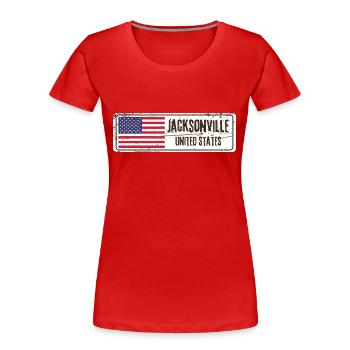 Jacksonville Flagge der Vereinigten Staaten - Frauen Premium Bio T-Shirt - Rot - Vorne - Mia (176cm)