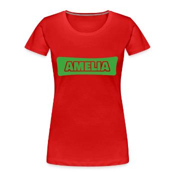Geschenk für Amelia - Frauen Premium Bio T-Shirt - Rot - Vorne - Mia (176cm)