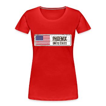 Phoenix Flagge der Vereinigten Staaten - Frauen Premium Bio T-Shirt - Rot - Vorne - Mia (176cm)