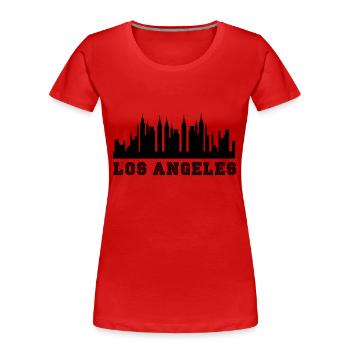los angeles - Frauen Premium Bio T-Shirt - Rot - Vorne - Mia (176cm)