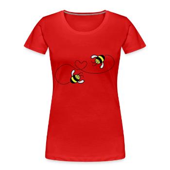 2 Bienchen in love - Frauen Premium Bio T-Shirt - Rot - Vorne - Mia (176cm)